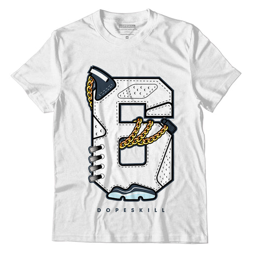 AJ 6 Midnight Navy DopeSkill White T-Shirt Number No.6 Graphic