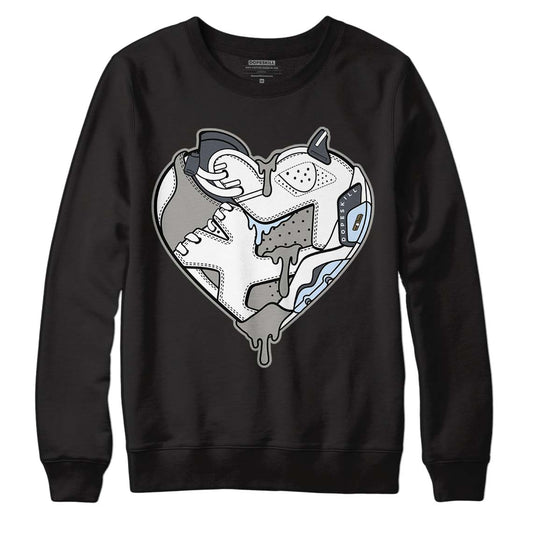 Jordan 6 Retro Cool Grey DopeSkill Sweatshirt Heart Jordan 6 Graphic Streetwear - Black 