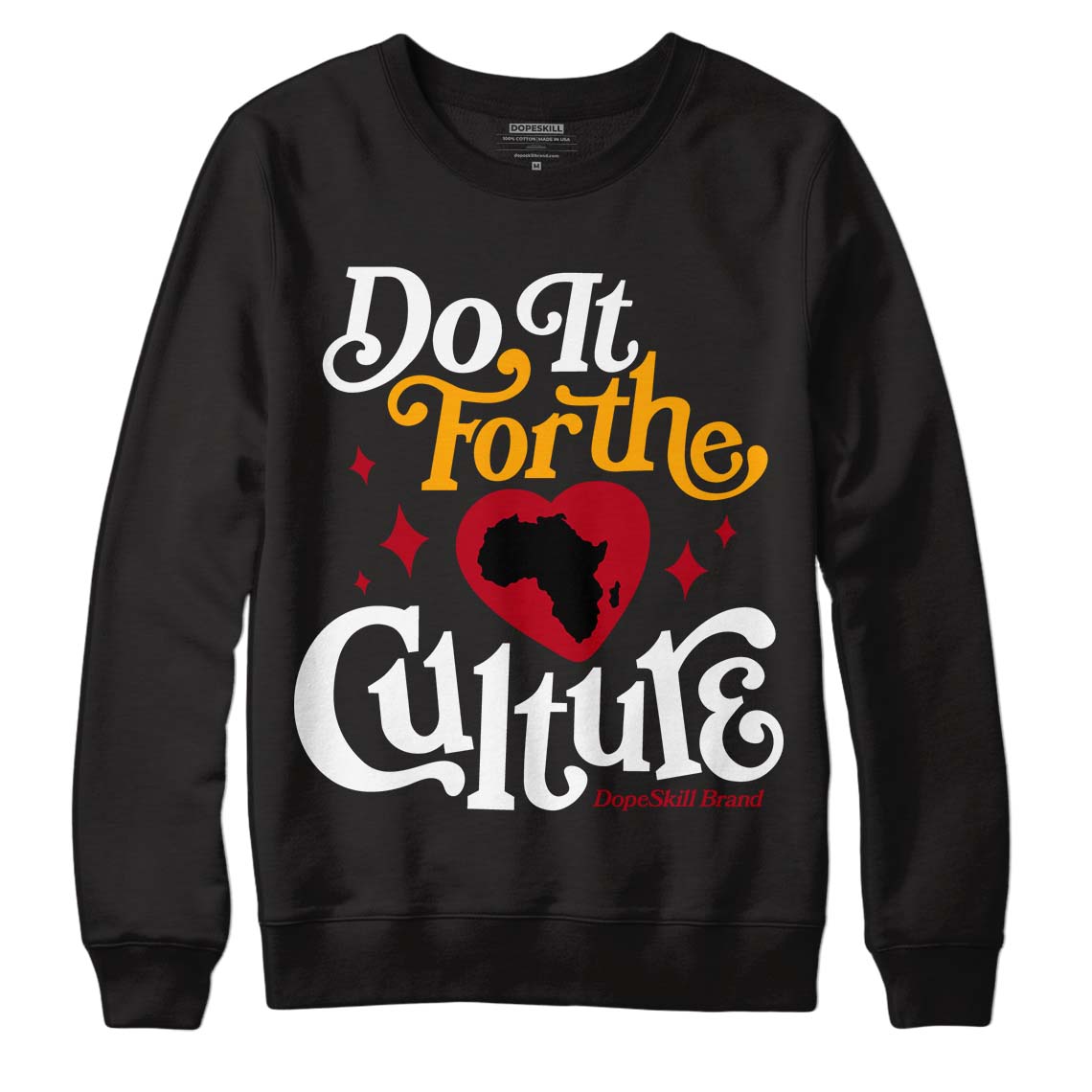 Jordan 7 Retro Cardinal DopeSkill Sweatshirt Do It For The Culture Graphic Streetwear - Black