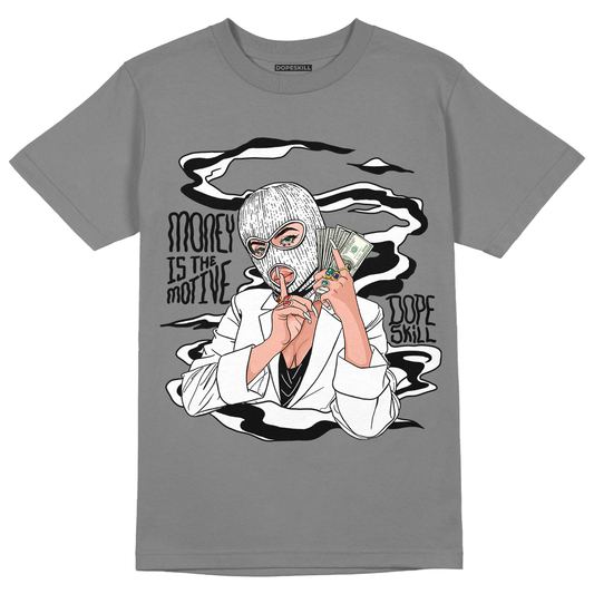 Jordan 12 Playoffs DopeSkill Metallic Silver T-shirt Money Is The Motive Graphic