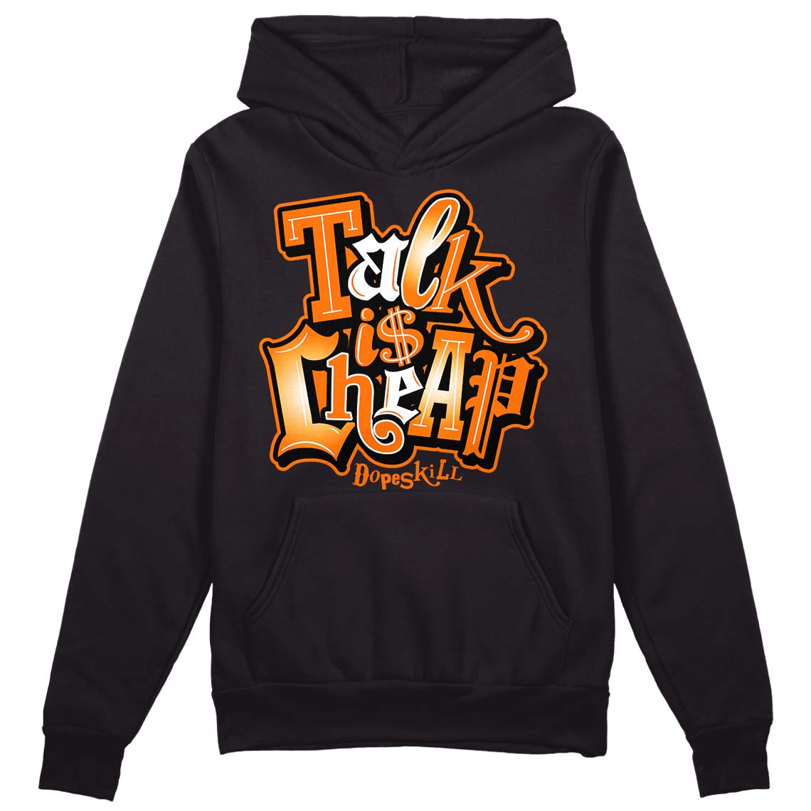 Wmns Dunk Low 'Magma Orange DopeSkill Hoodie Sweatshirt Talk Is Chip Graphic Streetwear - Black