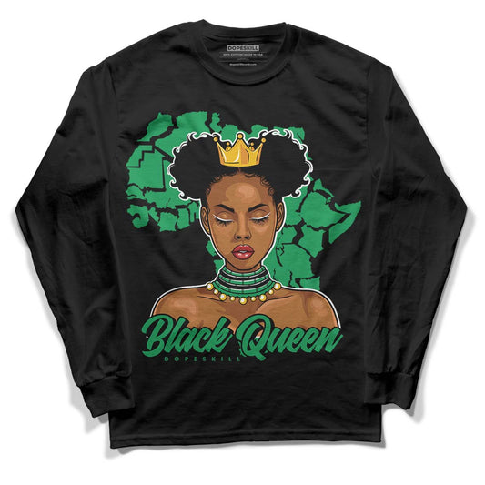 Jordan 1 Low Lucky Green DopeSkill Long Sleeve T-Shirt Black Queen Graphic Streetwear - Black