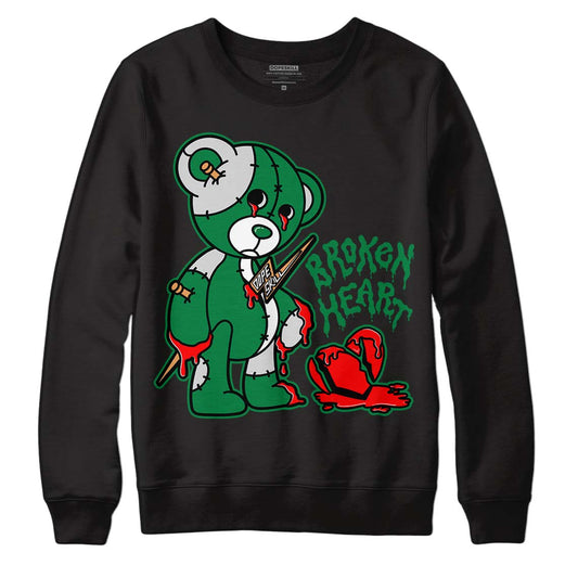 Nike SB x Jordan 4 “Pine Green” DopeSkill Sweatshirt Broken Heart Graphic Streetwear - Black