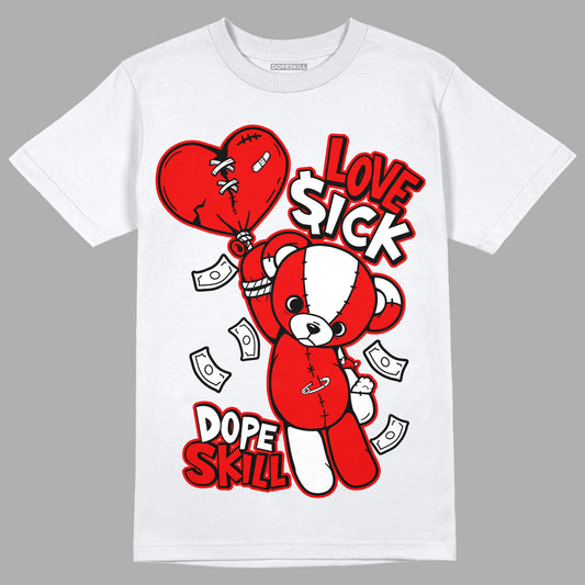Cherry 11s DopeSkill T-Shirt Love Sick Graphic - White