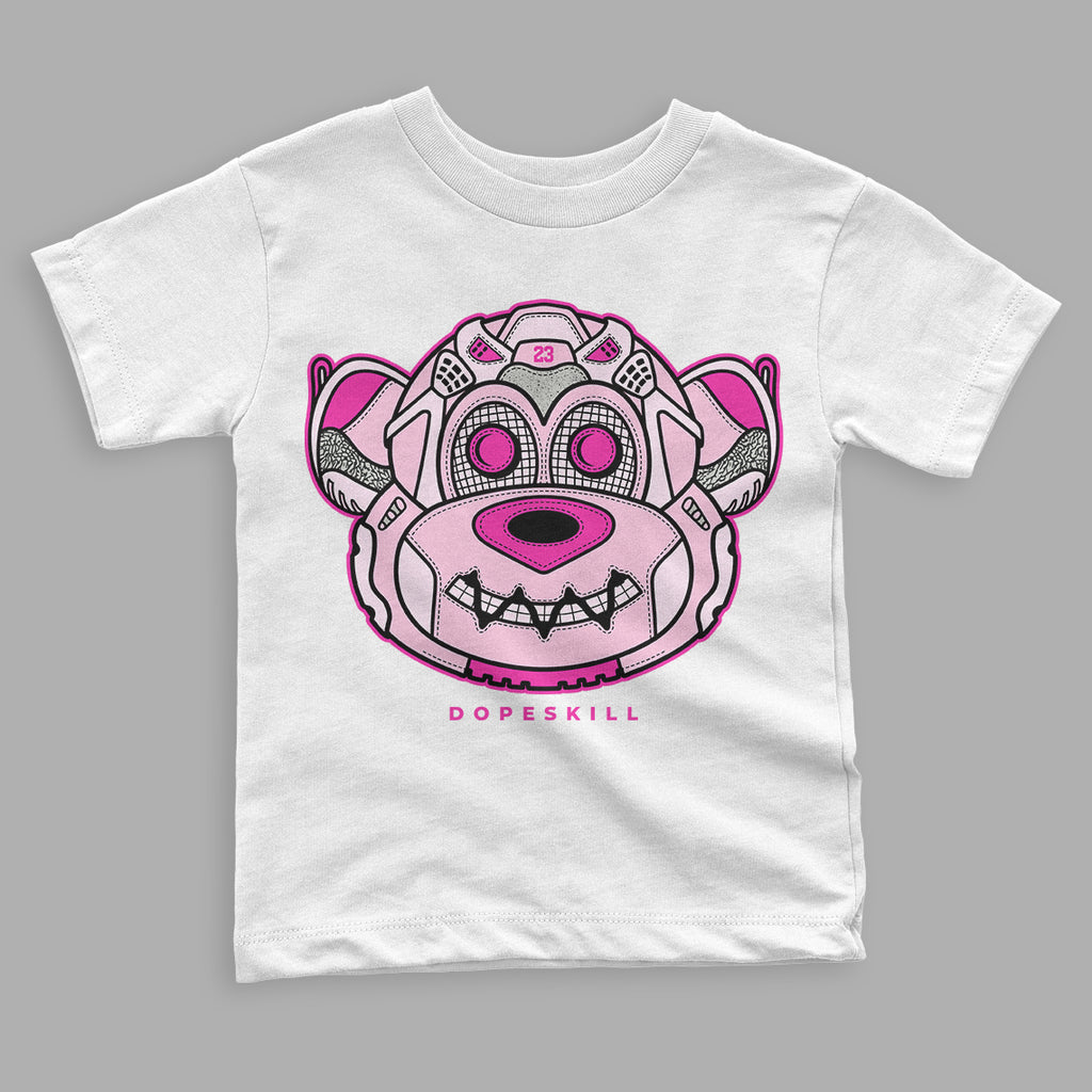 Triple Pink Dunk Low DopeSkill Toddler Kids T-shirt Monk Graphic - White 