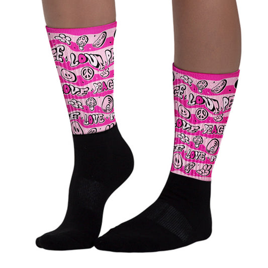 Triple Pink Dunk Low Sublimated Socks Love Graphic
