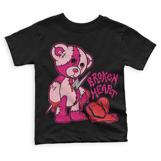 Coral Chalk 1s Mid DopeSkill Toddler Kids T-shirt Broken Heart Graphic