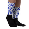 Racer Blue White Dunk Low Sublimated Socks Mushroom Graphic