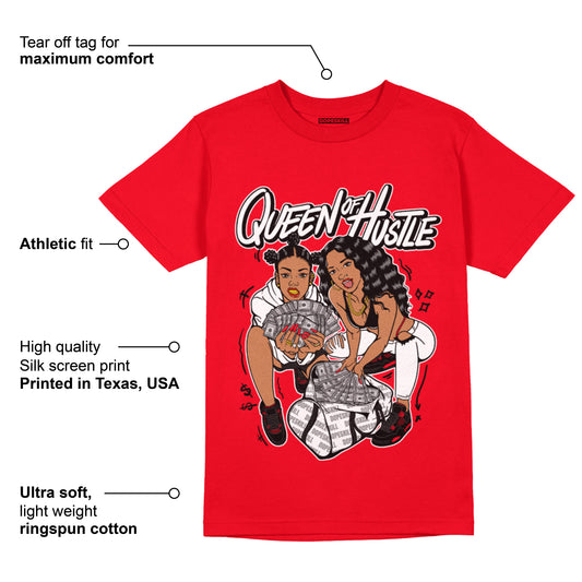 AJ 4 Red Thunder DopeSkill Red T-shirt Queen Of Hustle Graphic