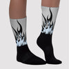 Black Metallic Chrome 6s Sublimated Socks FIRE Graphic