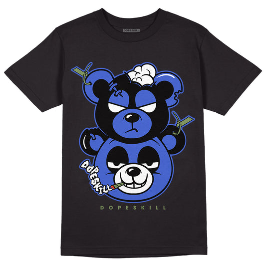 AJ 13 Retro Black Hyper Royal DopeSkill T-Shirt New Double Bear Graphic