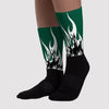 Lottery Pack Malachite Green Dunk Low Sublimated Socks FIRE Graphic