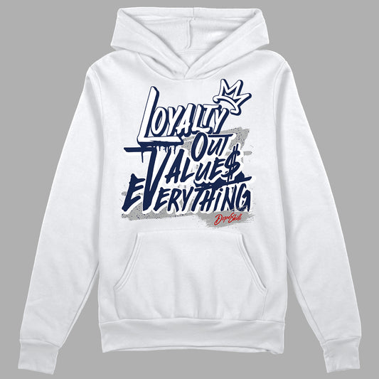 Midnight Navy 4s DopeSkill Hoodie Sweatshirt LOVE Graphic - White