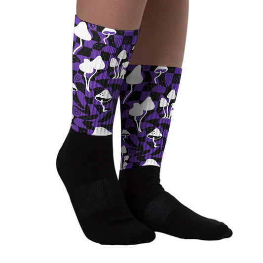 PURPLE Collection Sublimated Socks Mushroom Graphic