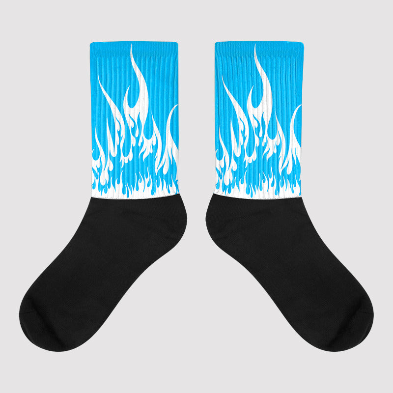 Jordan 1 Low University Blue Dopeskill Sublimated Socks FIRE Graphic Streetwear 