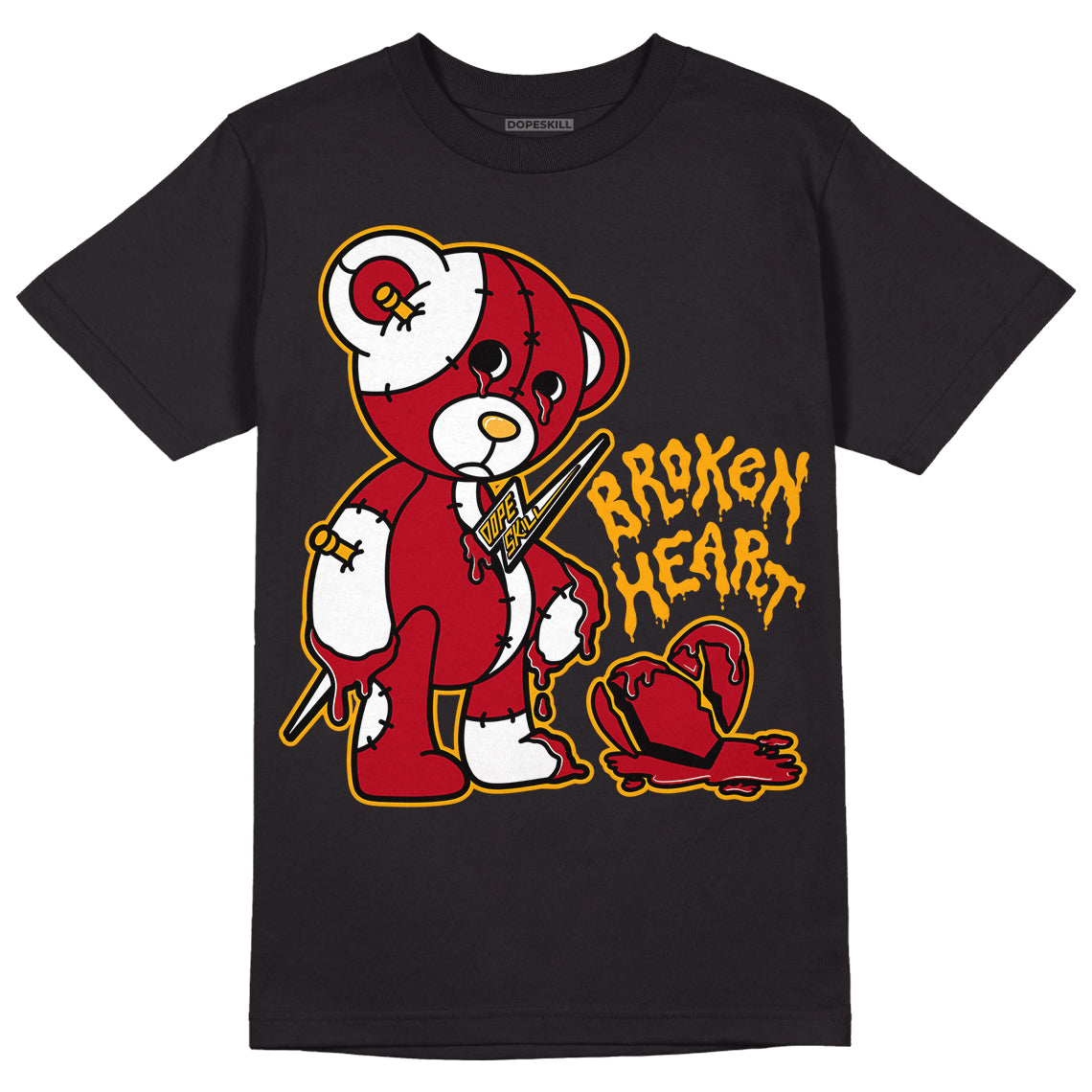 Cardinal 7s DopeSkill T-Shirt Broken Heart Graphic - Black 