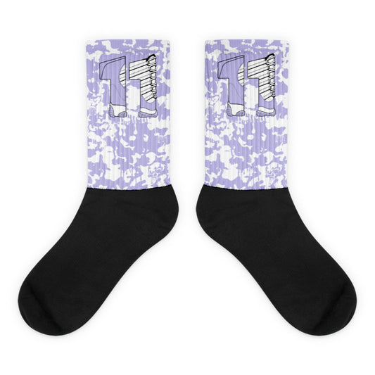 AJ 11 Low Pure Violet Dopeskill Socks Camo Skull Graphic