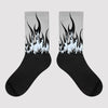 Black Metallic Chrome 6s Sublimated Socks FIRE Graphic