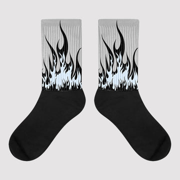 Black Metallic Chrome 6s Sublimated Socks FIRE Graphic