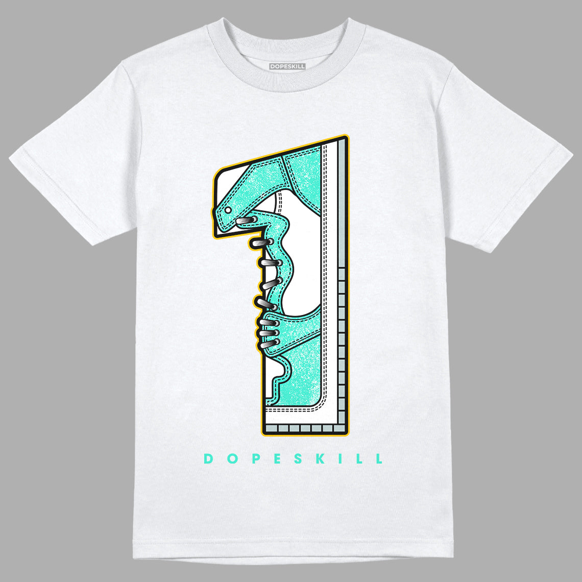 New Emerald 1s DopeSkill T-Shirt No.1 Graphic - White 