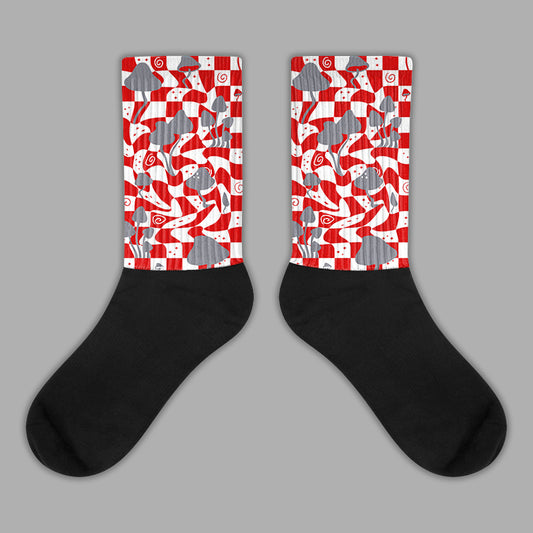 Gym Red 9s Sublimated Socks Mushroom Graphic