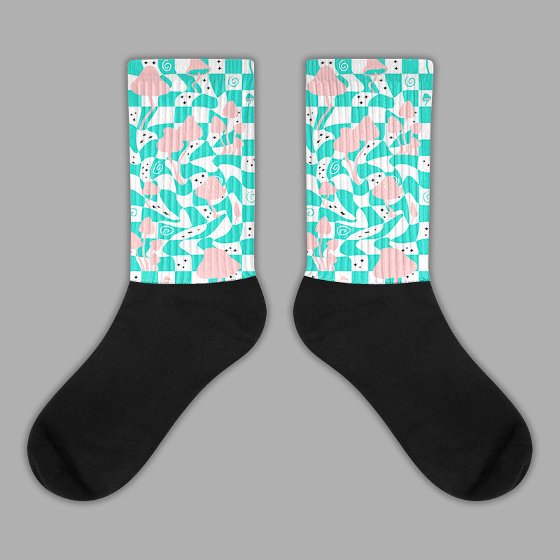 Green Snakeskin Dunk Low Sublimated Socks Mushroom Graphic