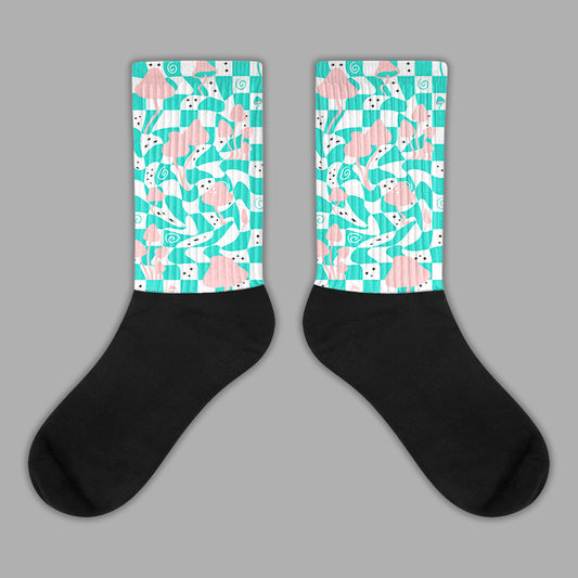 Green Snakeskin Dunk Low Sublimated Socks Mushroom Graphic