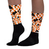 Orange Black White Sublimated Socks Mushroom Graphic