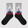 Midnight Navy 4s Sublimated Socks FIRE Graphic