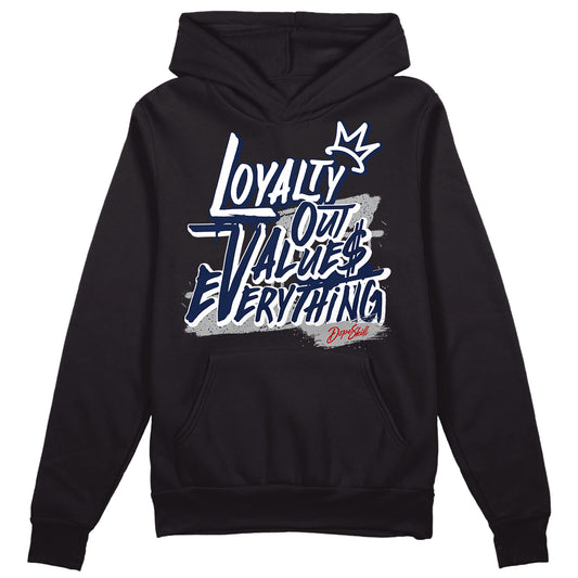 Midnight Navy 4s DopeSkill Hoodie Sweatshirt LOVE Graphic - Black