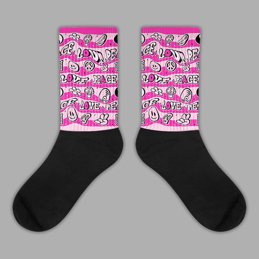Triple Pink Dunk Low Sublimated Socks Love Graphic