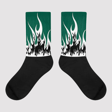 Lottery Pack Malachite Green Dunk Low Sublimated Socks FIRE Graphic