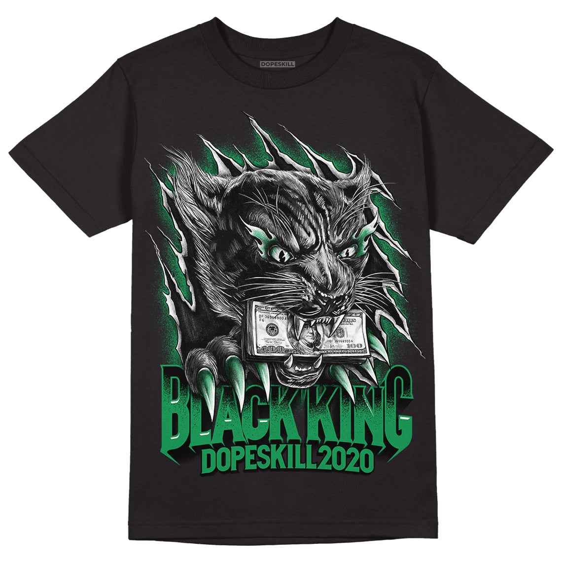 Jordan 1 Low Lucky Green DopeSkill T-Shirt Black King Graphic Streetwear - Black