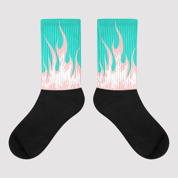 Green Snakeskin Dunk Low Sublimated Socks FIRE Graphic