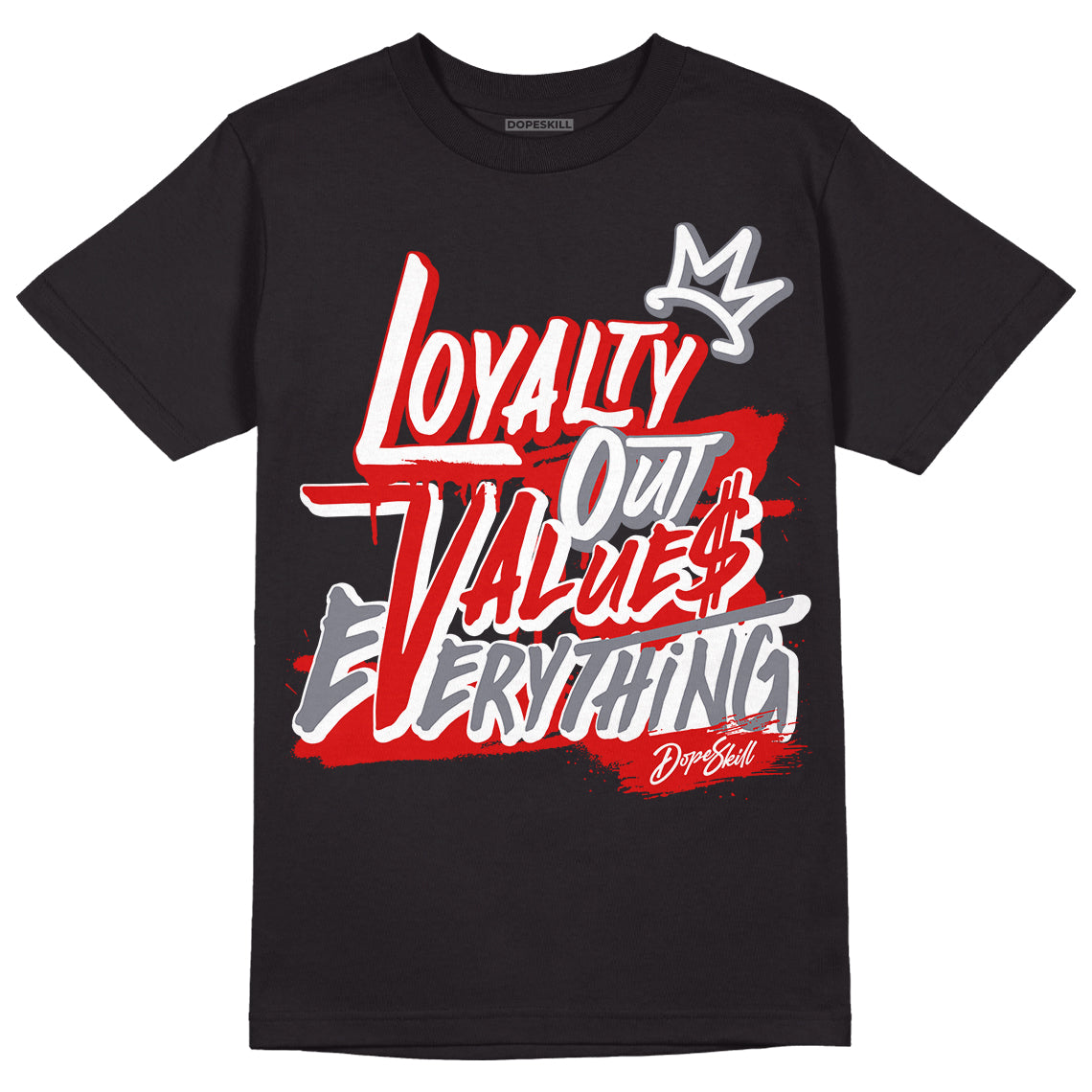 Gym Red 9s DopeSkill T-Shirt LOVE Graphic - Black