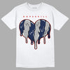 Midnight Navy 4s DopeSkill T-Shirt Slime Drip Heart Graphic - White