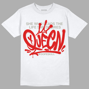 Fire Red 3s DopeSkill T-Shirt Queen Graphic - White