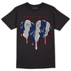 Midnight Navy 4s DopeSkill T-Shirt Slime Drip Heart Graphic - Black