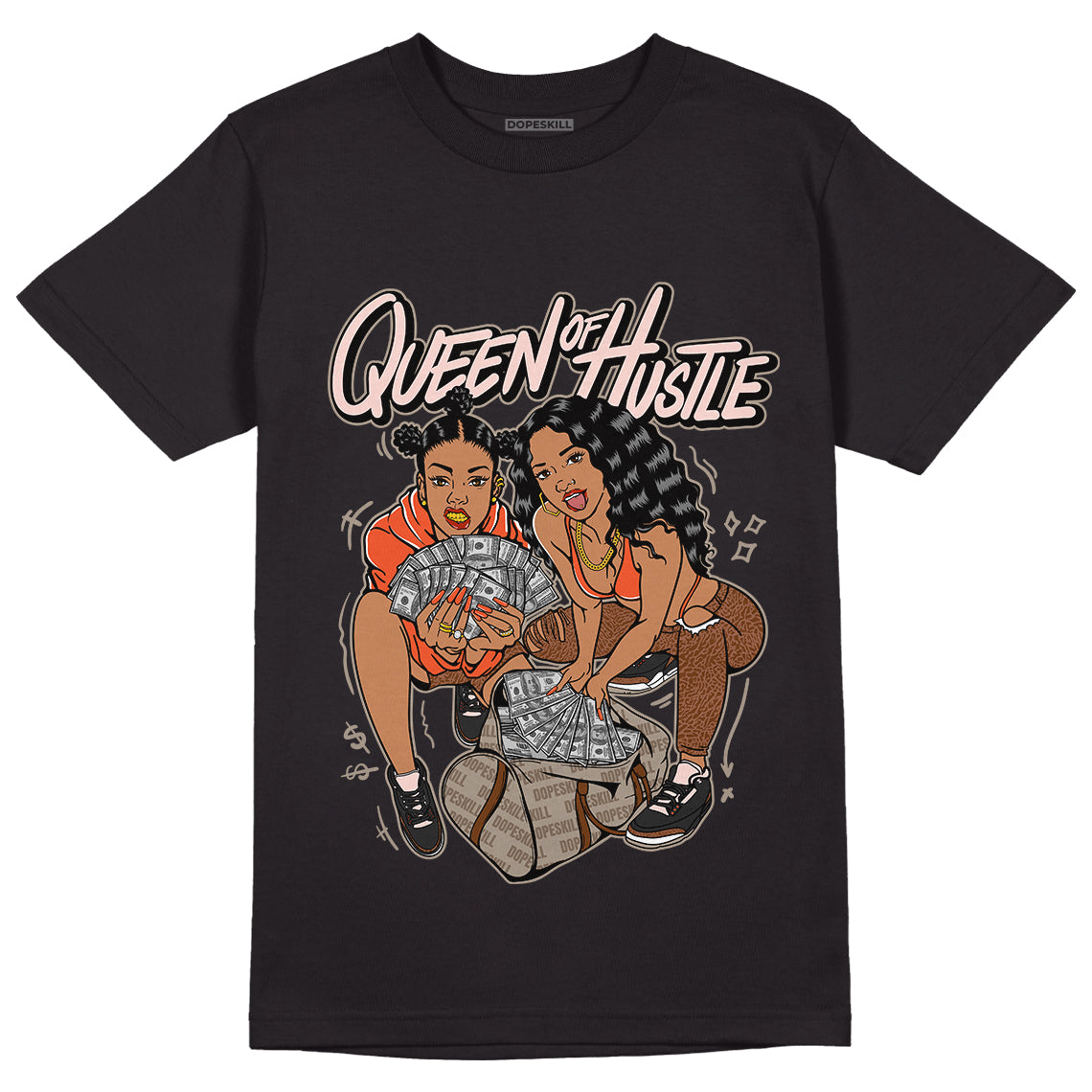 Jordan 3 “Desert Elephant” DopeSkill T-Shirt Queen Of Hustle Graphic - Black