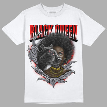 Fire Red 9s DopeSkill T-Shirt New Black Queen Graphic - White