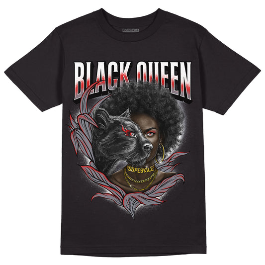 Fire Red 9s DopeSkill T-Shirt New Black Queen Graphic - Black