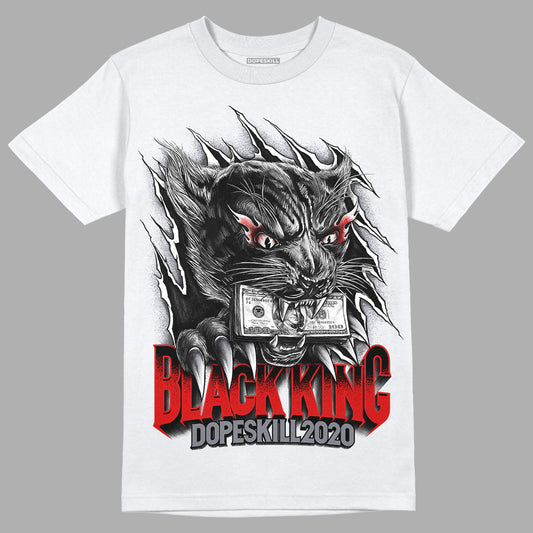 Fire Red 9s DopeSkill T-Shirt Black King Graphic - White
