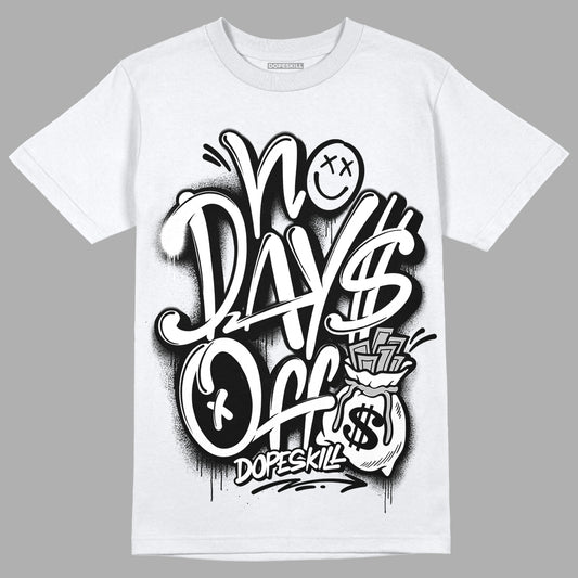 Jordan 1 High 85 Black White DopeSkill T-Shirt No Days Off Graphic Streetwear  - White 