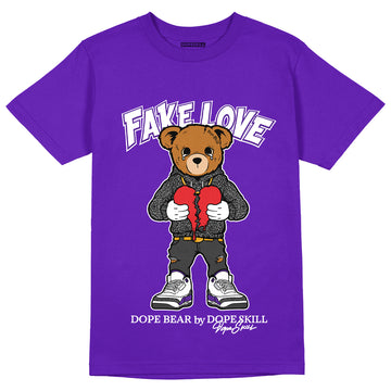 Jordan 3 Dark Iris DopeSkill Purple T-shirt Fake Love Graphic