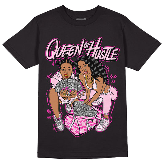Triple Pink Dunk Low DopeSkill T-Shirt Queen Of Hustle Graphic - Black