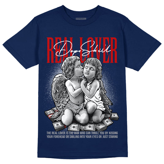 Midnight Navy 4s DopeSkill Midnight Navy T-shirt Real Lover Graphic