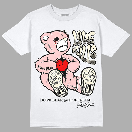 Jordan 1 High OG WMNS Washed Pink DopeSkill T-Shirt Love Kills Graphic Streetwear - White 