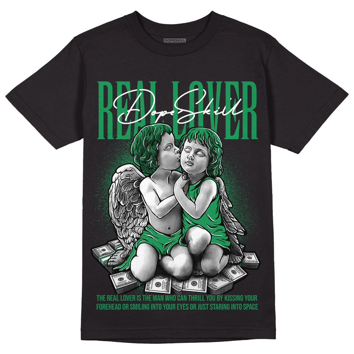 Jordan 6 Rings "Lucky Green" DopeSkill T-Shirt Real Lover Graphic Streetwear - Black