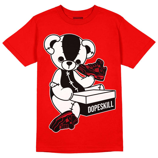 Red Thunder 4s DopeSkill Red T-shirt Sneakerhead BEAR Graphic