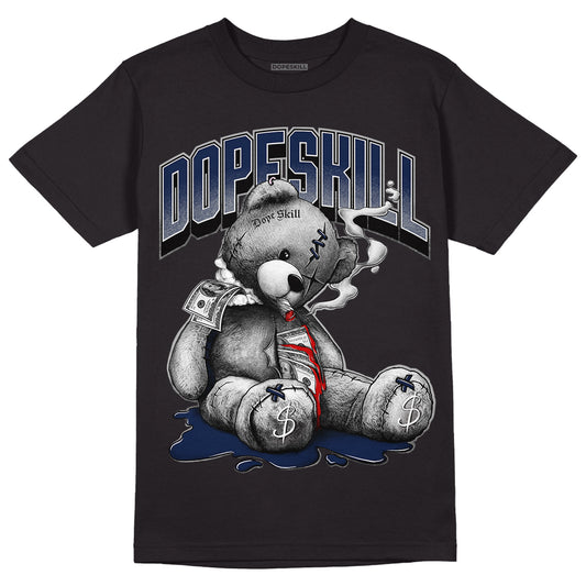 Midnight Navy 4s DopeSkill T-Shirt Sick Bear Graphic - Black